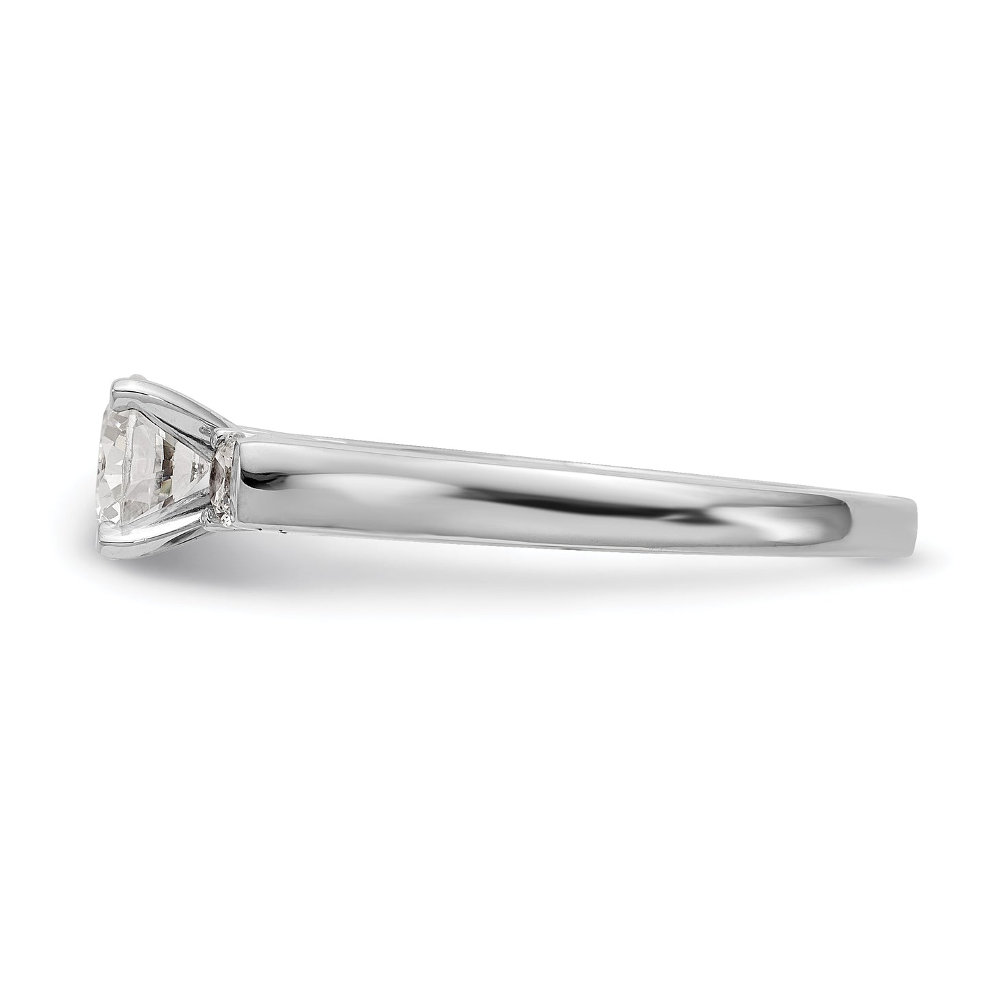 0.25ct. CZ Solid Real 14K White Gold 3-Stone Engagement Ring