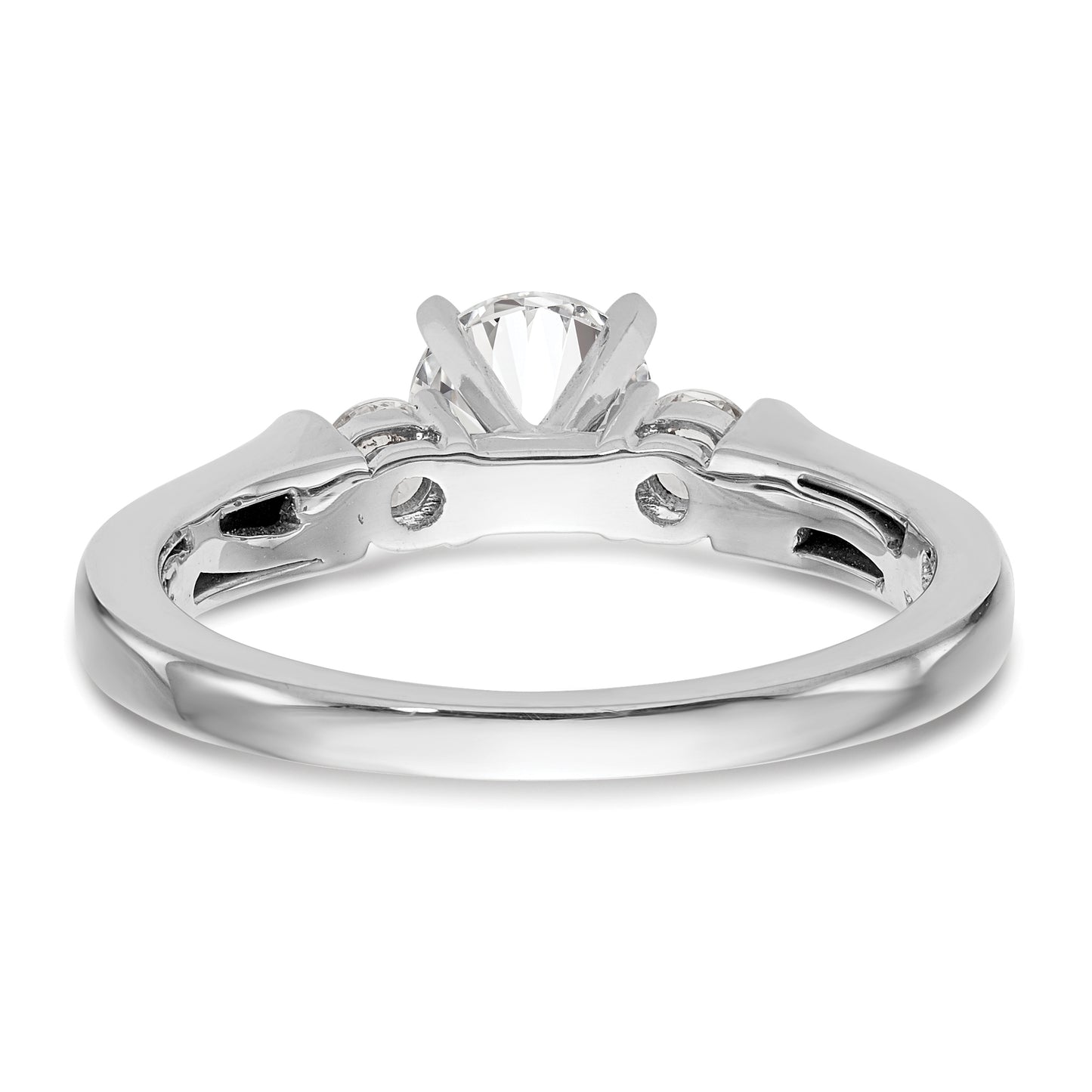 0.25ct. CZ Solid Real 14K White Gold 3-Stone Engagement Ring