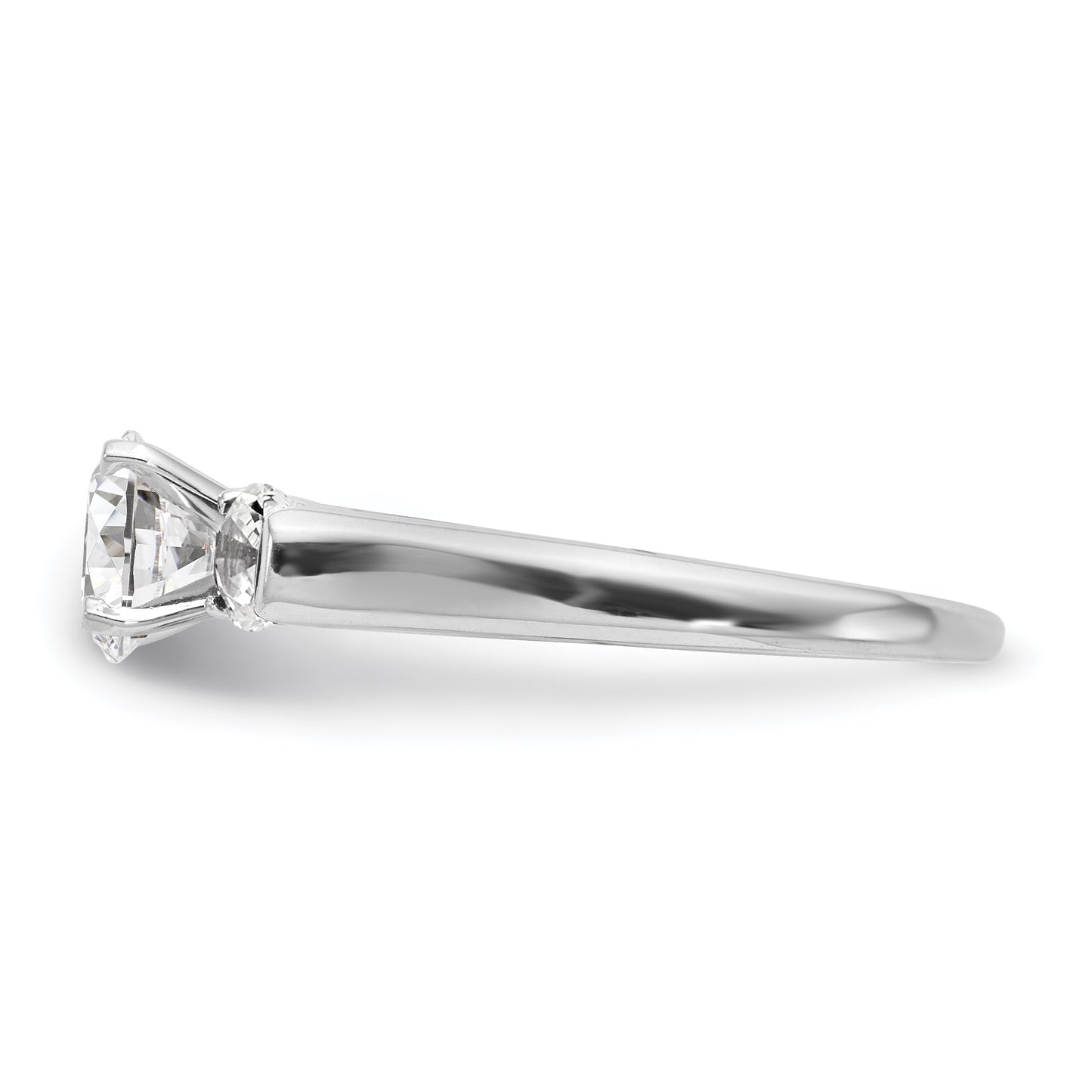 0.44ct. CZ Solid Real 14K White Gold 3-Stone Engagement Ring