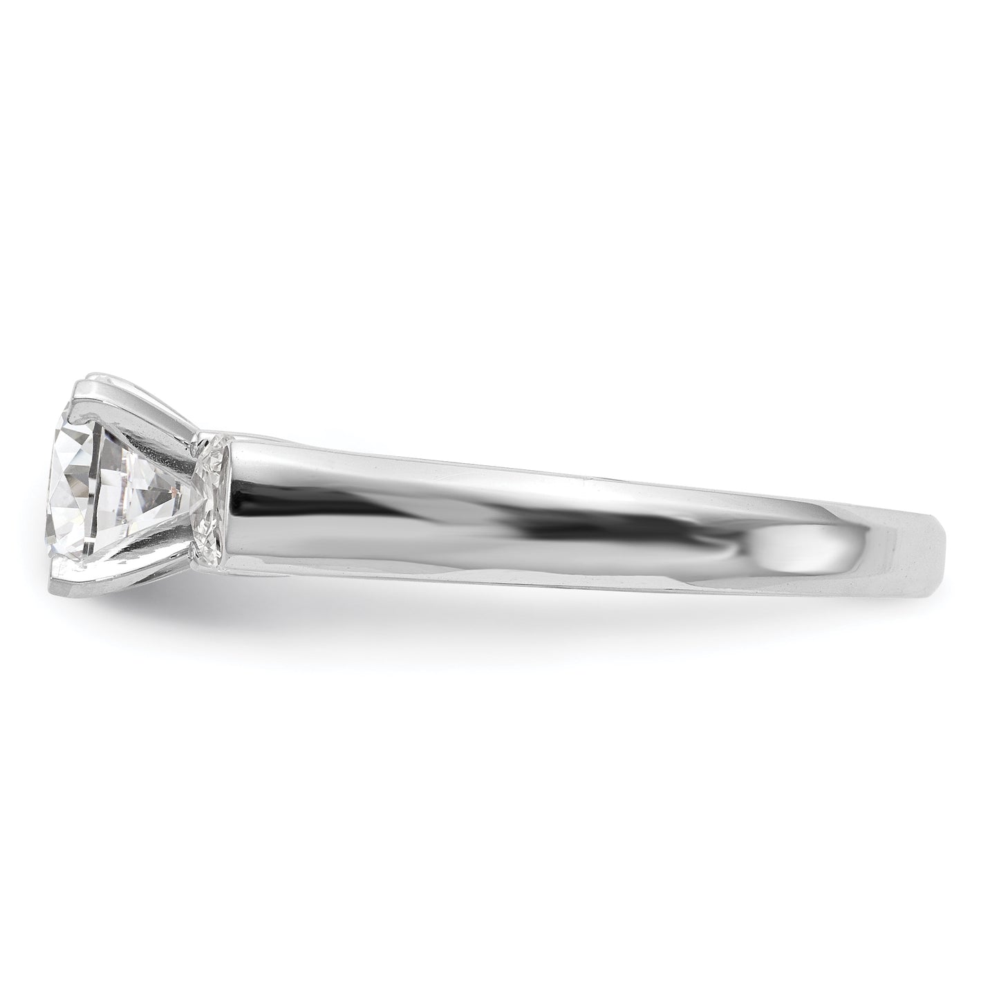 0.50ct. CZ Solid Real 14K White Gold 3-Stone Engagement Ring