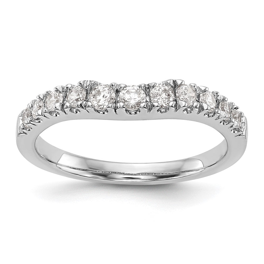 14K White Gold Real Diamond Wedding Band