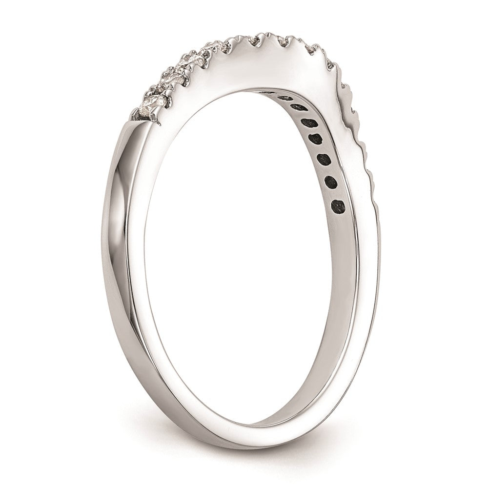 14K White Gold Real Diamond Wedding Band