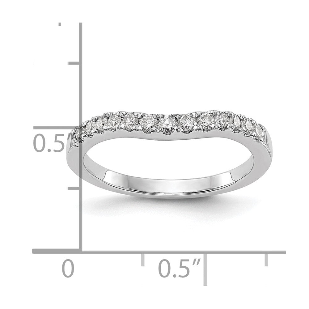 14K White Gold Real Diamond Wedding Band