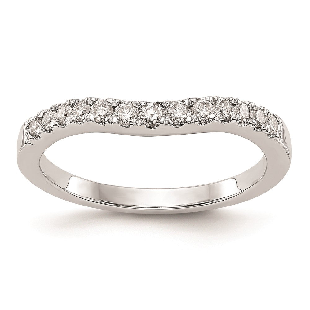 14K White Gold Real Diamond Wedding Band