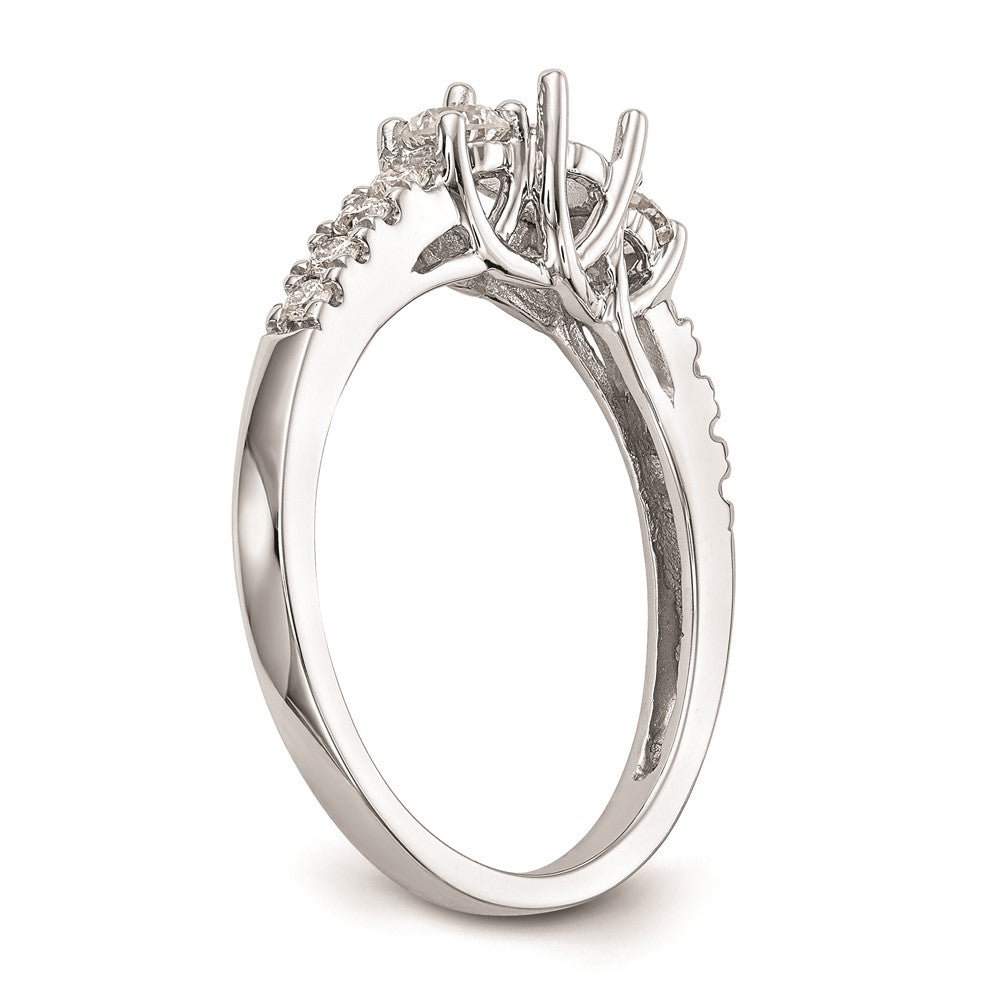 0.33ct. CZ Solid Real 14K White Gold 3-Stone Engagement Ring