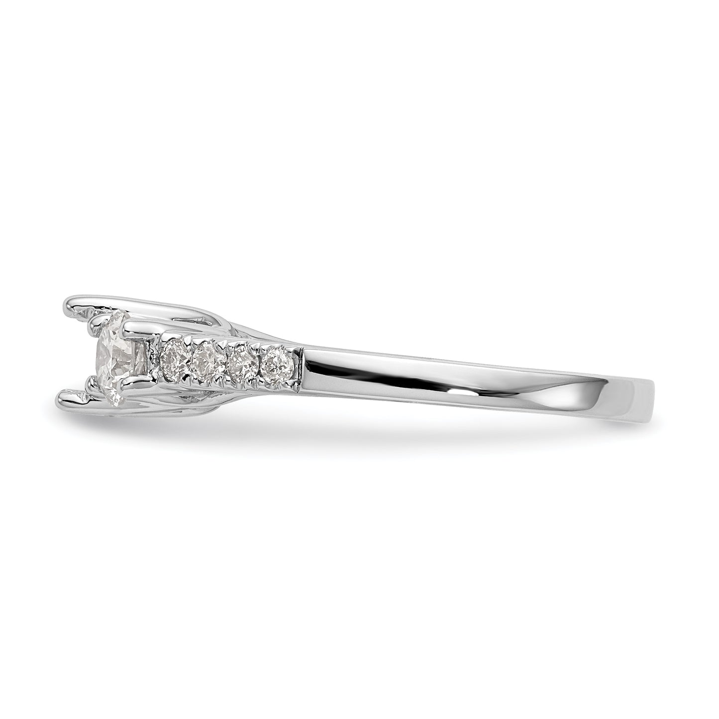 0.50ct. CZ Solid Real 14K White Gold 3-Stone Engagement Ring