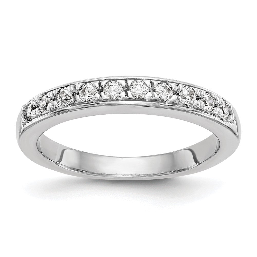 14K White Gold Real Diamond Wedding Band