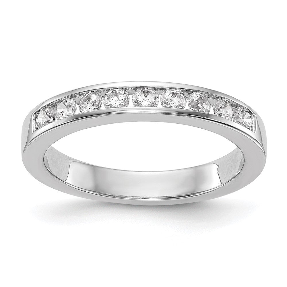 18K White Gold Real Diamond Wedding Band