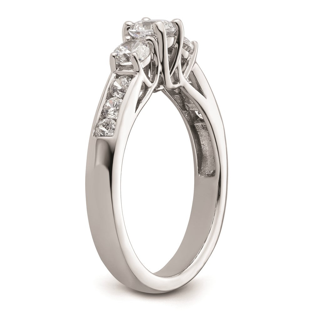 0.38ct. CZ Solid Real 14K White Gold 3-Stone Engagement Ring