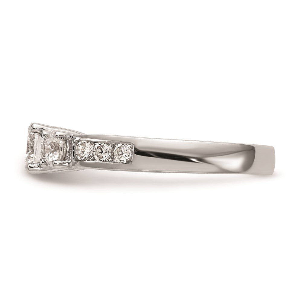 0.38ct. CZ Solid Real 14K White Gold 3-Stone Engagement Ring