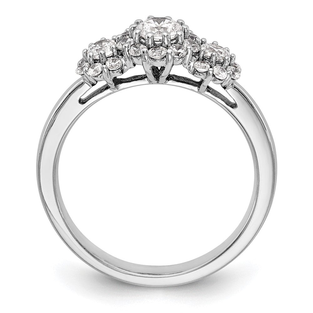 0.25ct. CZ Solid Real 14K White Gold 3-Stone Engagement Ring