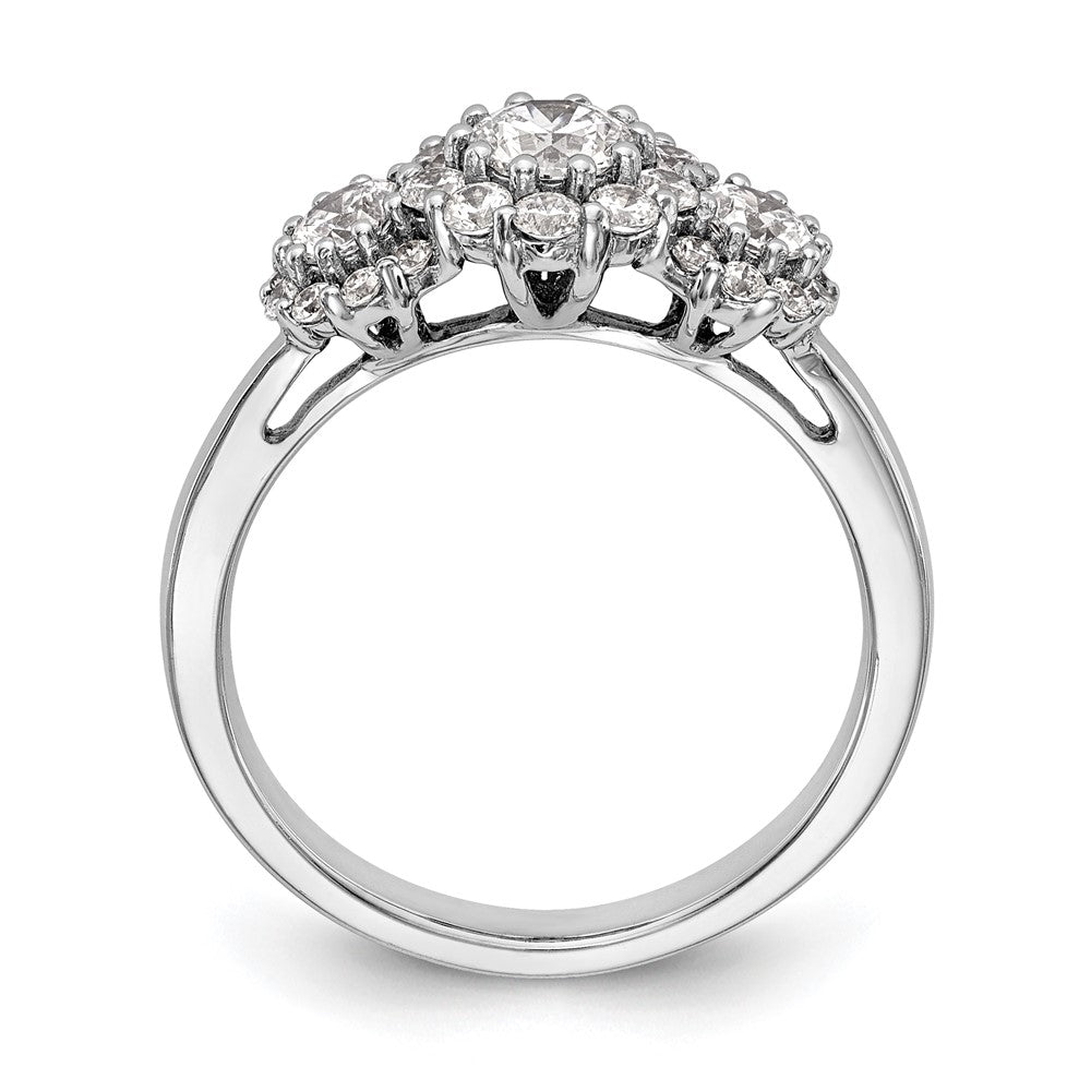 0.38ct. CZ Solid Real 14K White Gold 3-Stone Engagement Ring