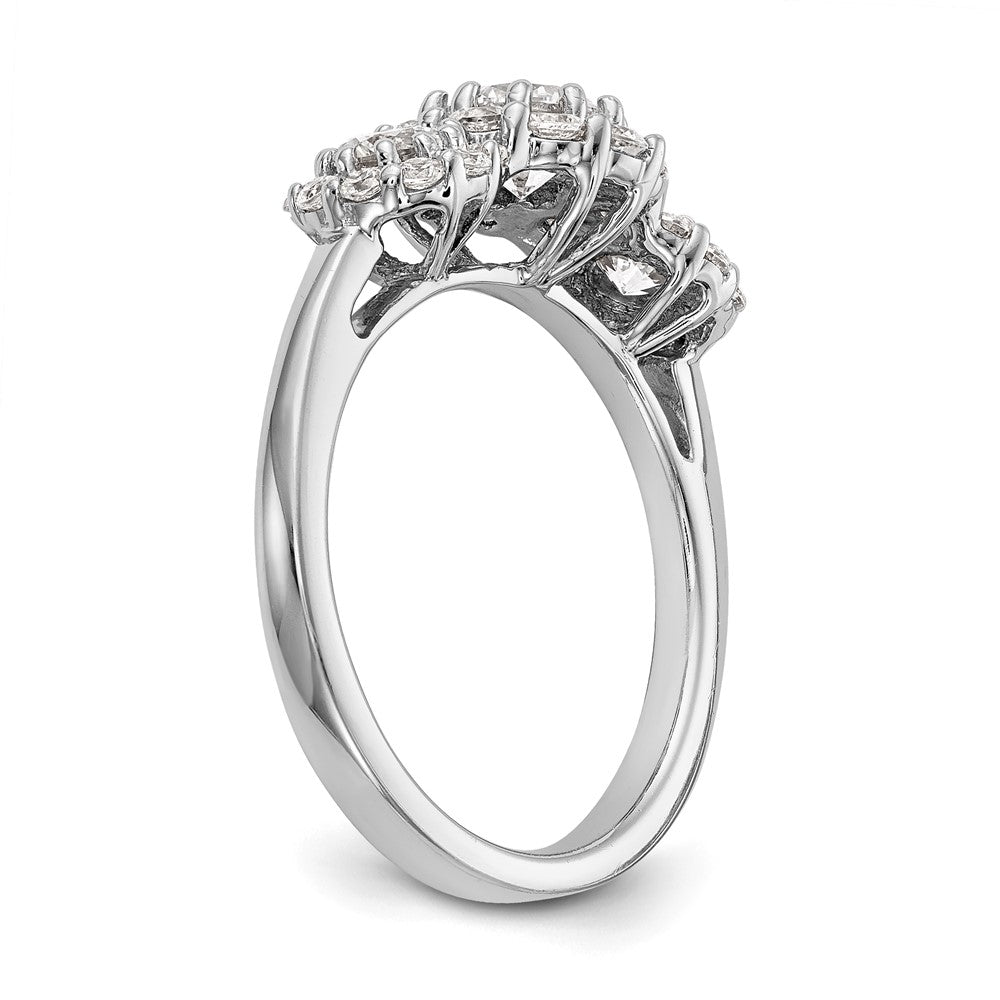 0.50ct. CZ Solid Real 14K White Gold 3-Stone Engagement Ring