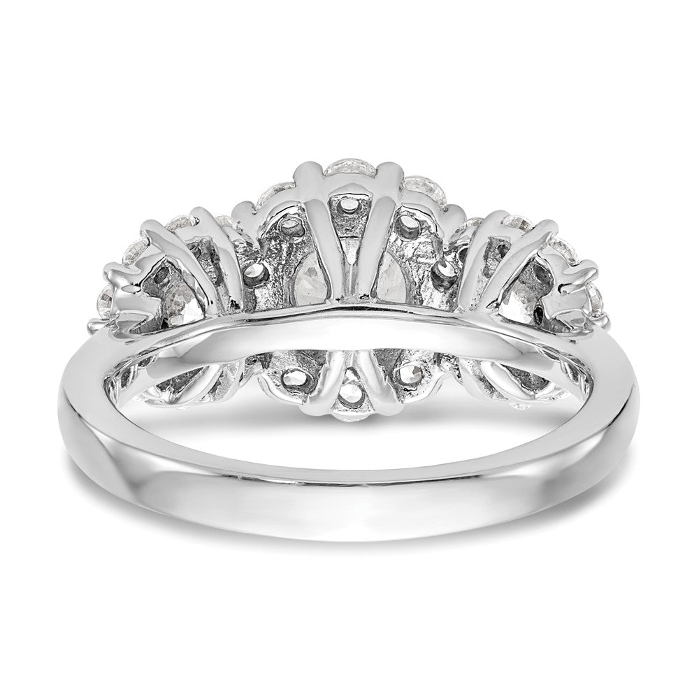 0.63ct. CZ Solid Real 14K White Gold 3-Stone Engagement Ring