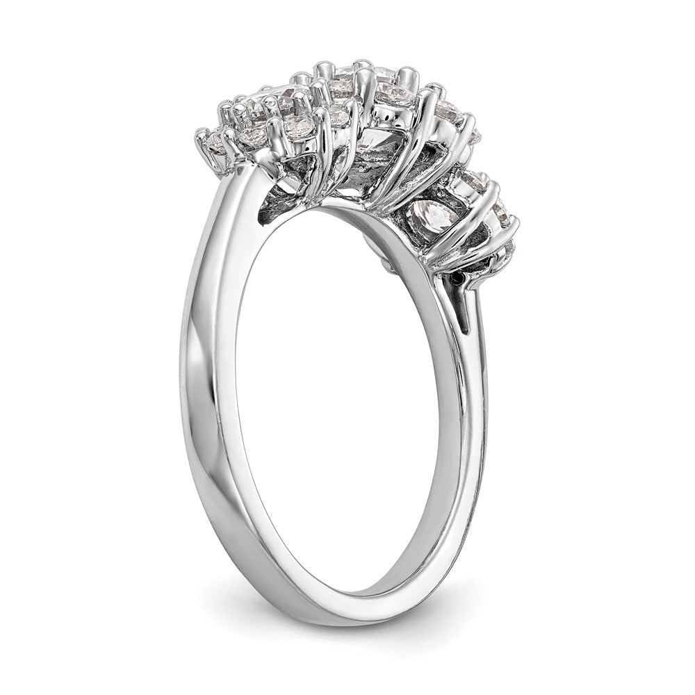 0.63ct. CZ Solid Real 14K White Gold 3-Stone Engagement Ring