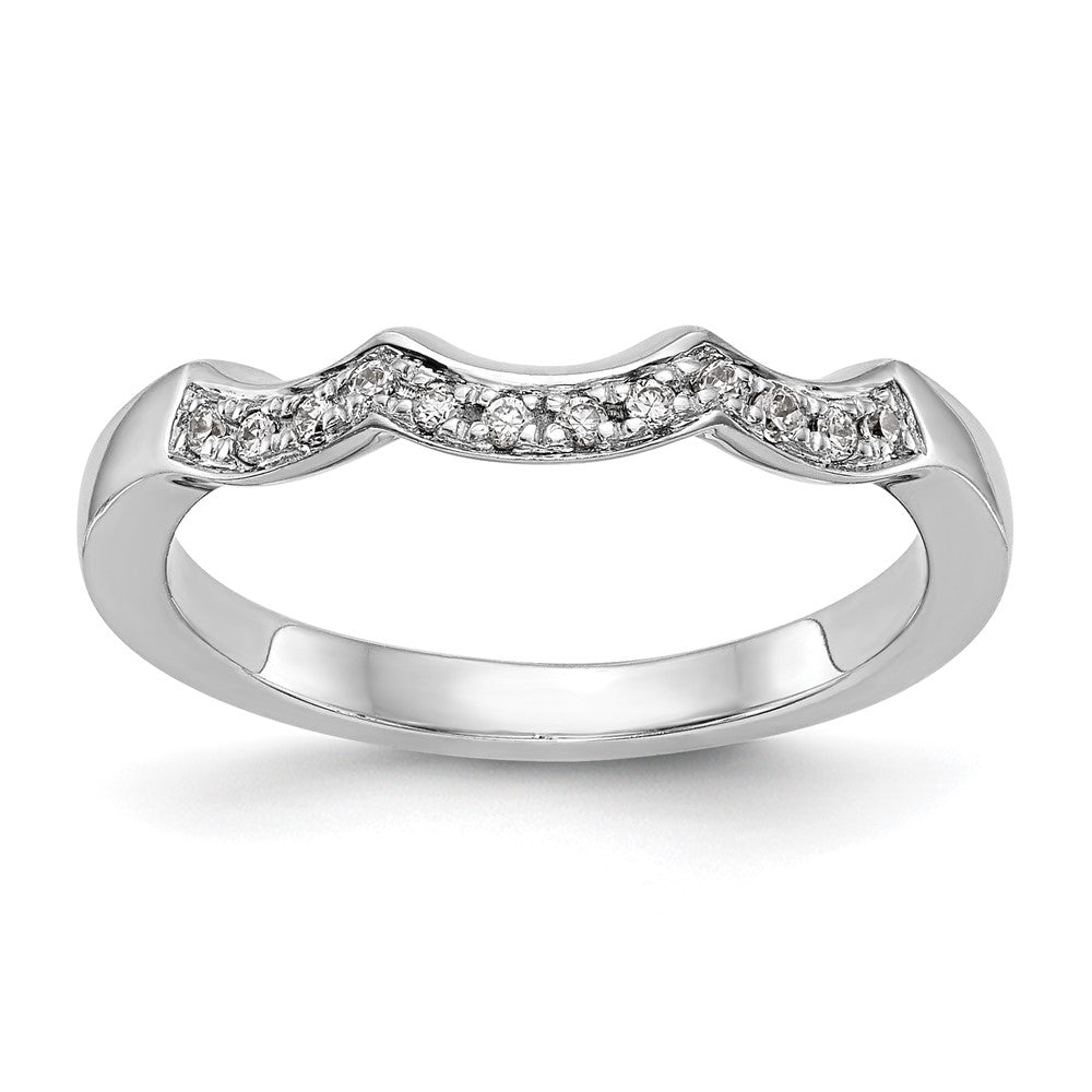 0.12ct. CZ Solid Real 14K White Gold Wedding Wedding Band Ring