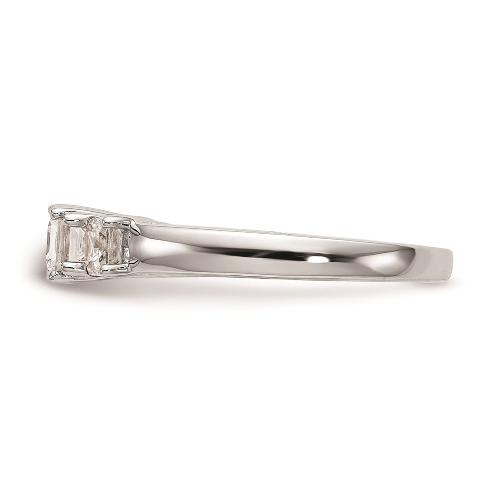 0.40ct. CZ Solid Real 14K White Gold 3-Stone Engagement Ring