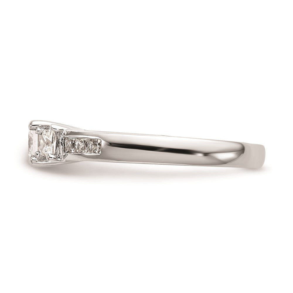 0.33ct. CZ Solid Real 14K White Gold 3-Stone Engagement Ring