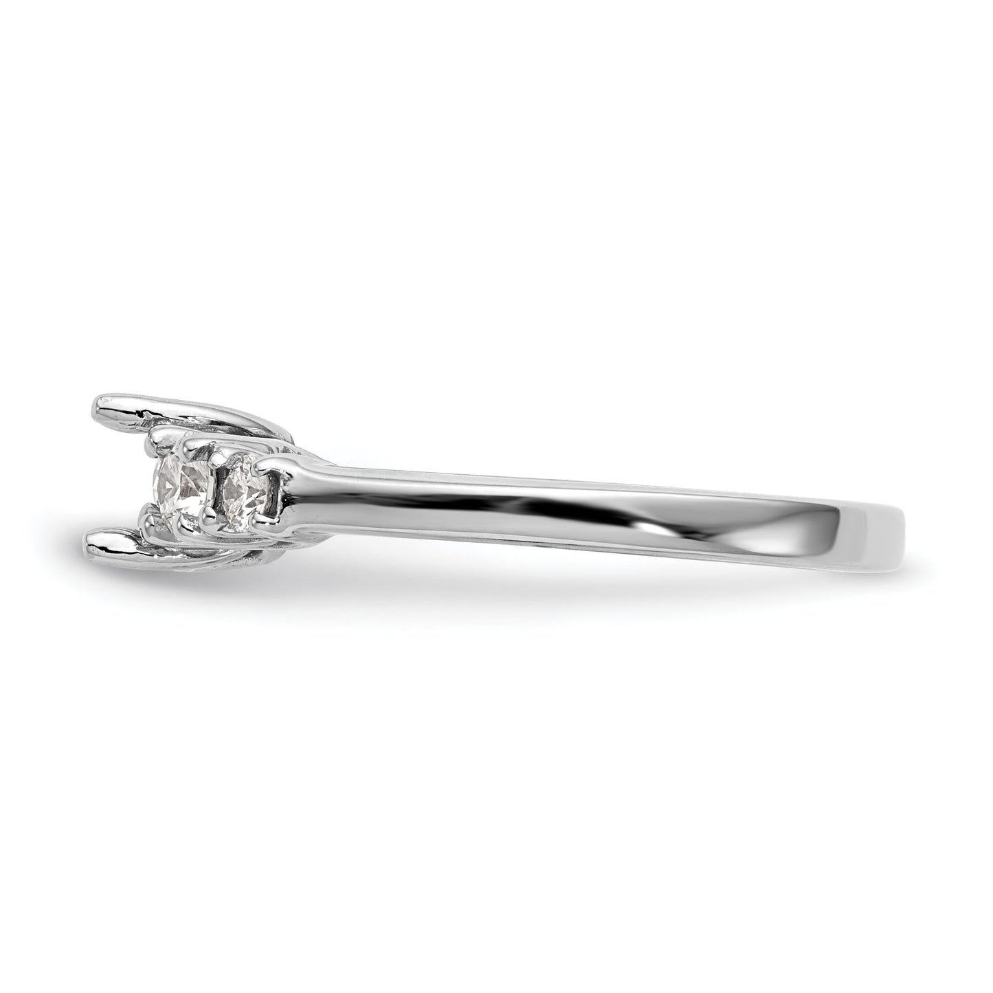 0.34ct. CZ Solid Real 14K White Gold 5-Stone Engagement Ring