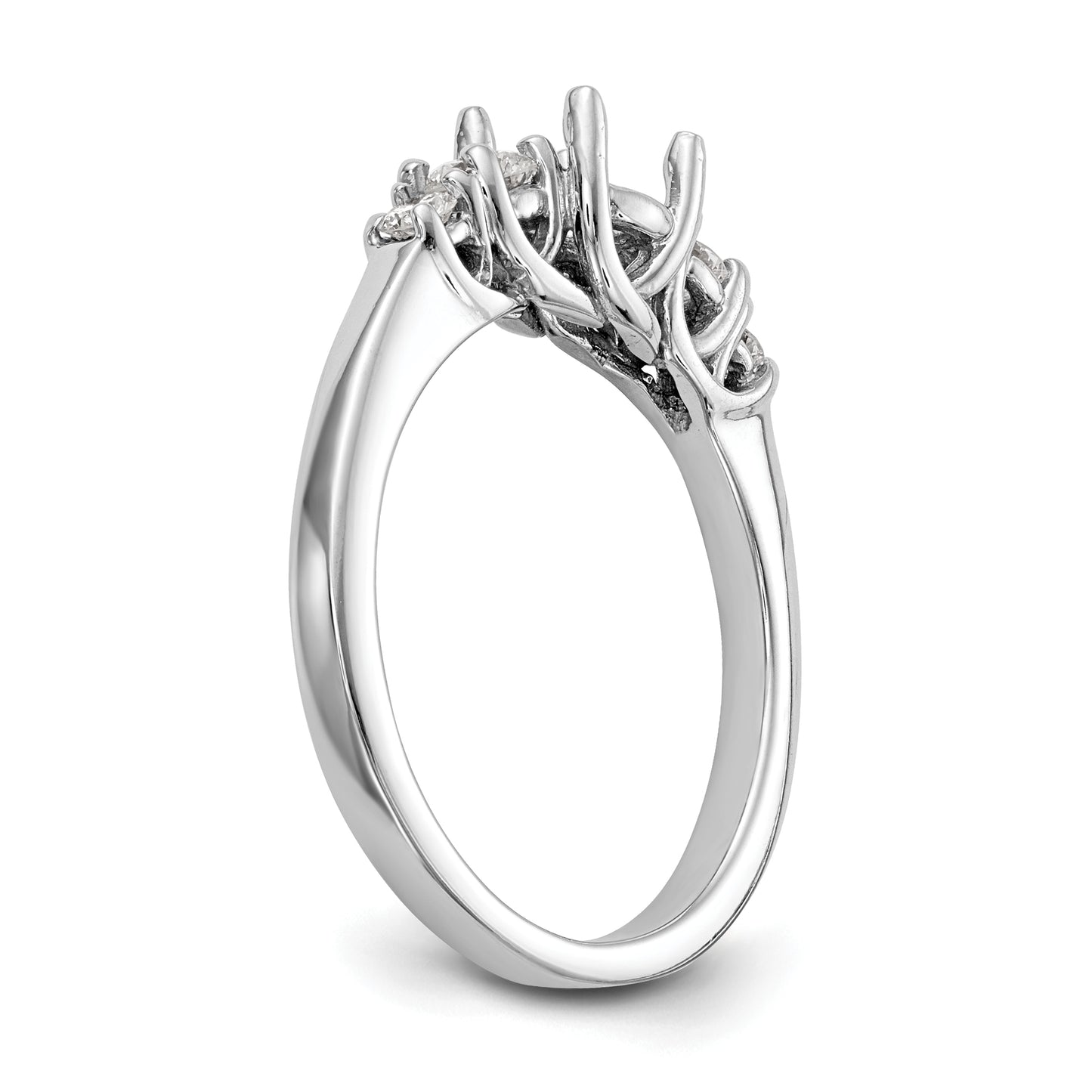 0.34ct. CZ Solid Real 14K White Gold 5-Stone Engagement Ring