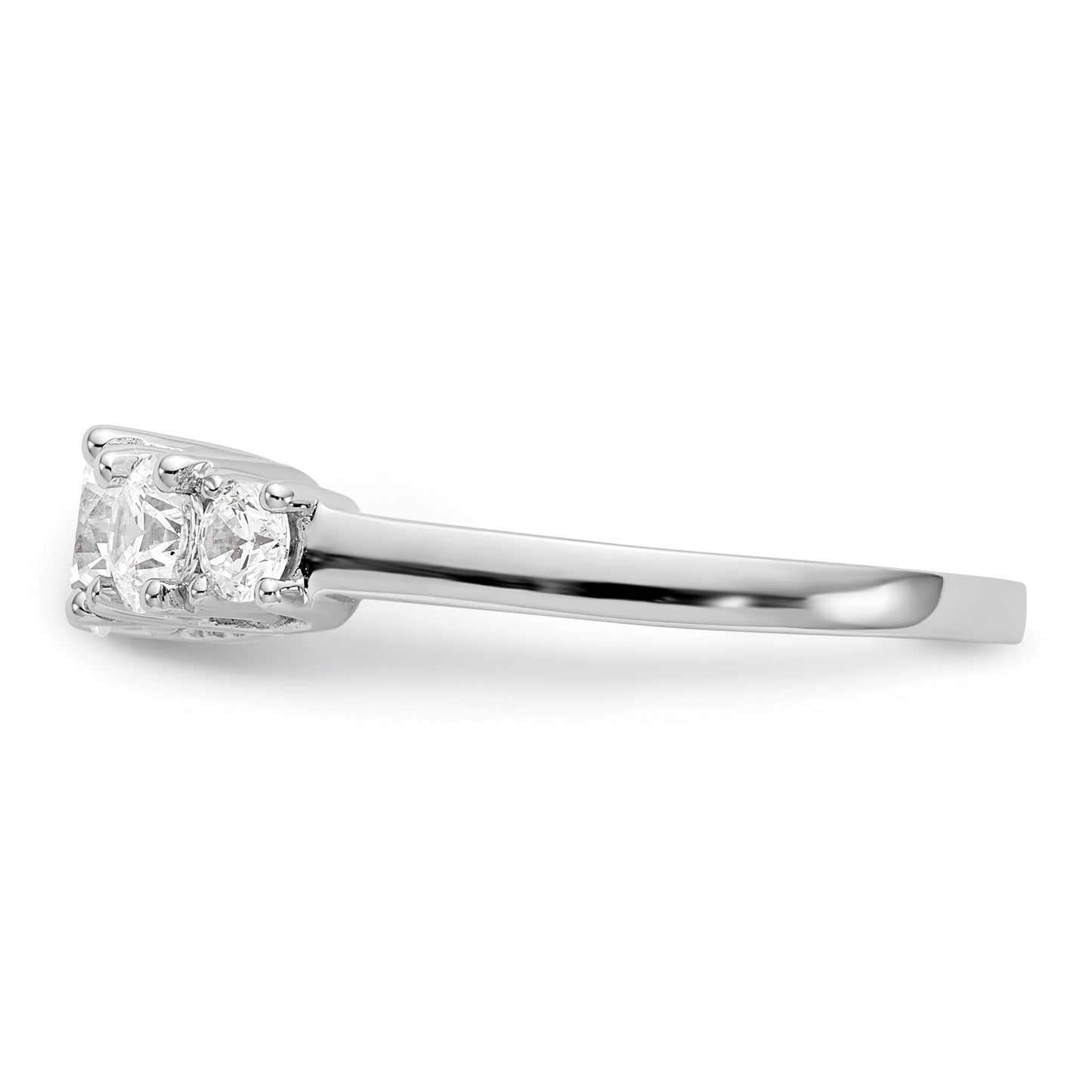 0.70ct. CZ Solid Real 14K White Gold 5-Stone Engagement Ring