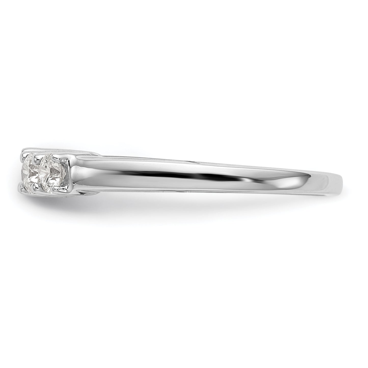 0.40ct. CZ Solid Real 14K White Gold 5-Stone Peg Set Engagement Ring