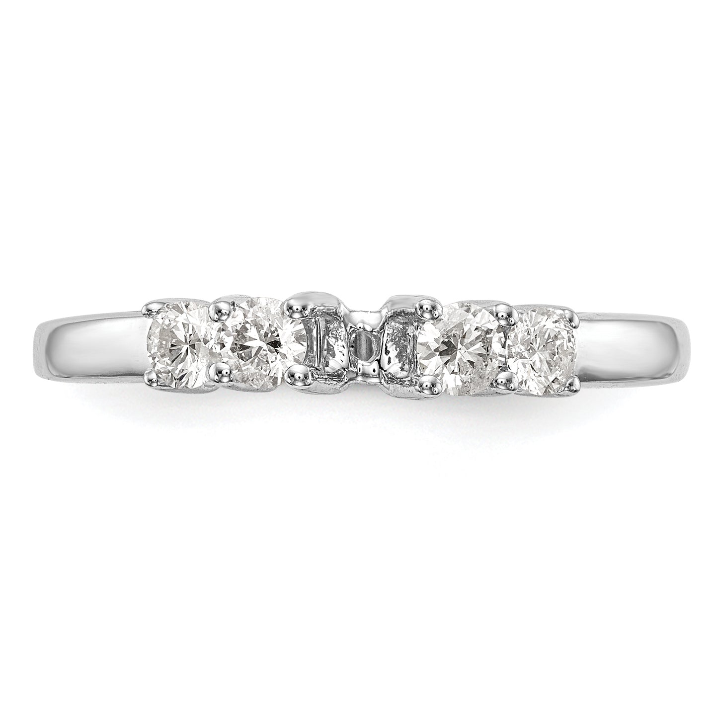 0.40ct. CZ Solid Real 14K White Gold 5-Stone Peg Set Engagement Ring