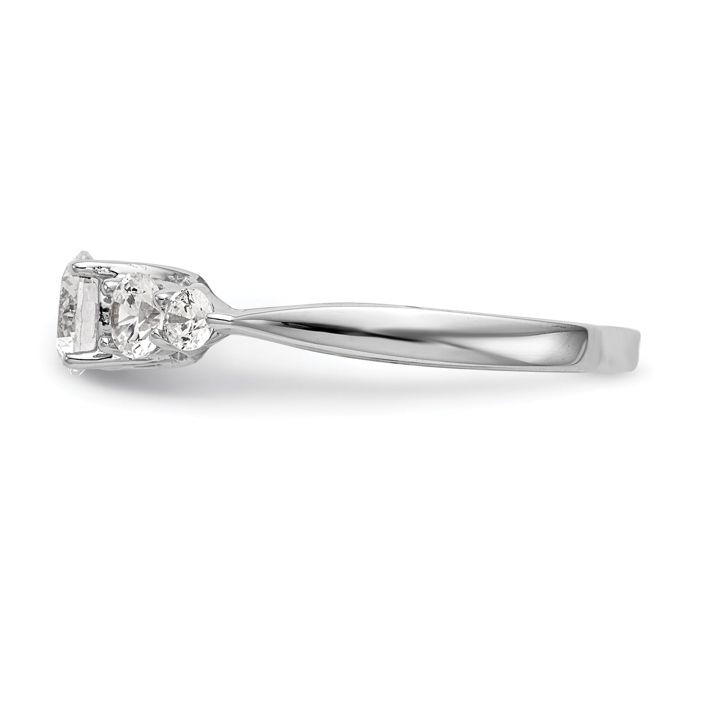 0.50ct. CZ Solid Real 14K White Gold 5-Stone Engagement Ring