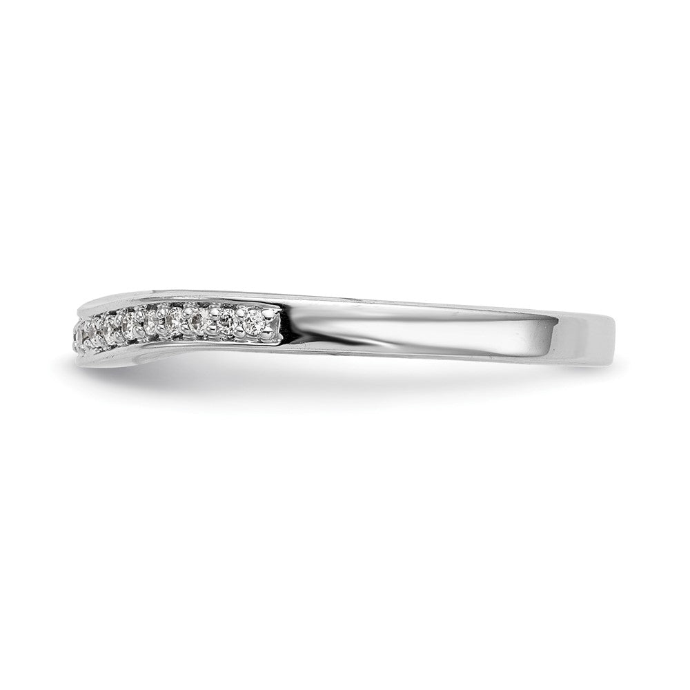 0.12ct. CZ Solid Real 14K White Gold Wedding Wedding Band Ring