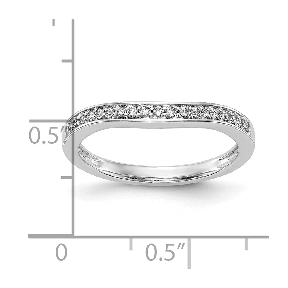 0.12ct. CZ Solid Real 14K White Gold Wedding Wedding Band Ring