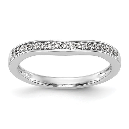 0.12ct. CZ Solid Real 14K White Gold Wedding Wedding Band Ring