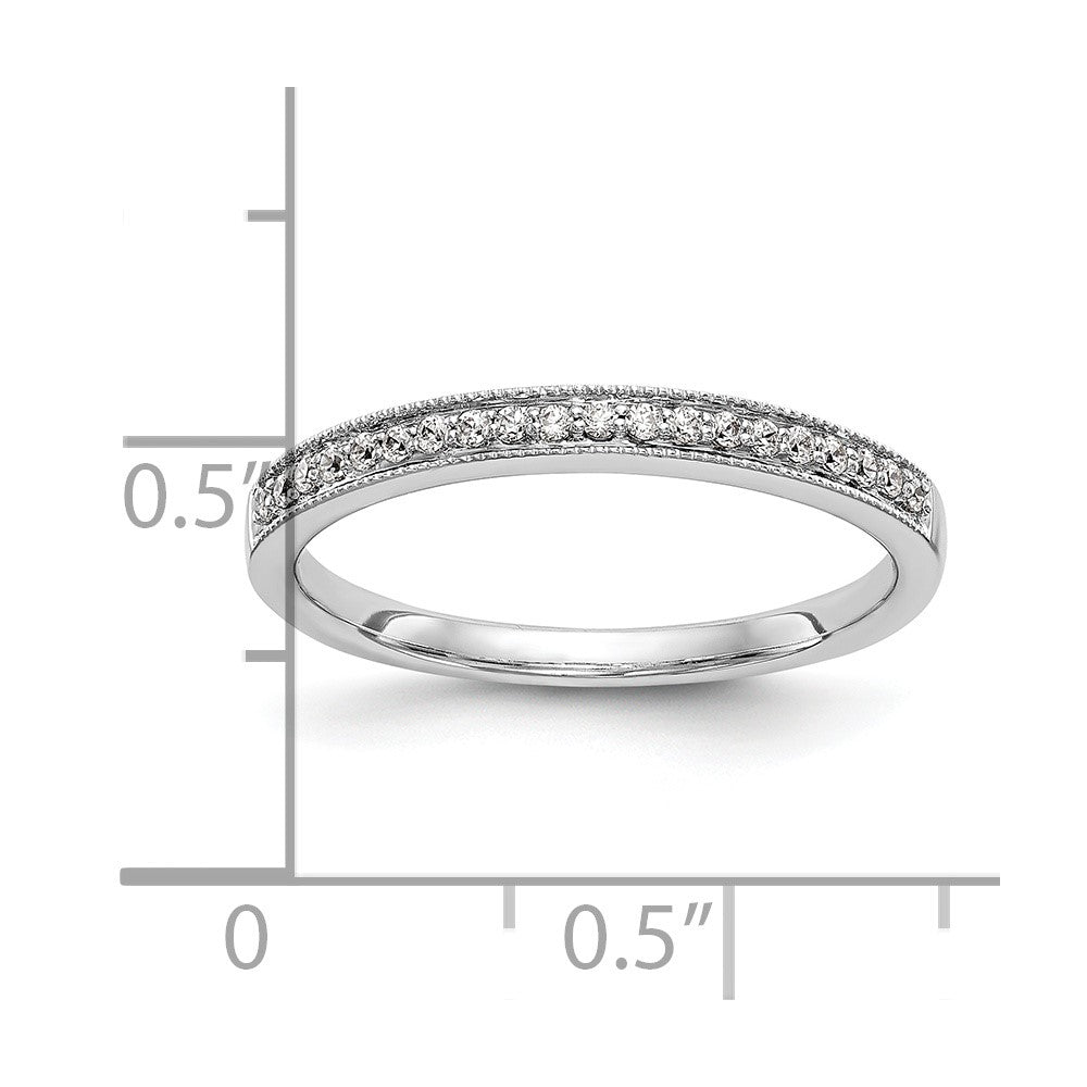 0.12ct. CZ Solid Real 14K White Gold Wedding Wedding Band Ring