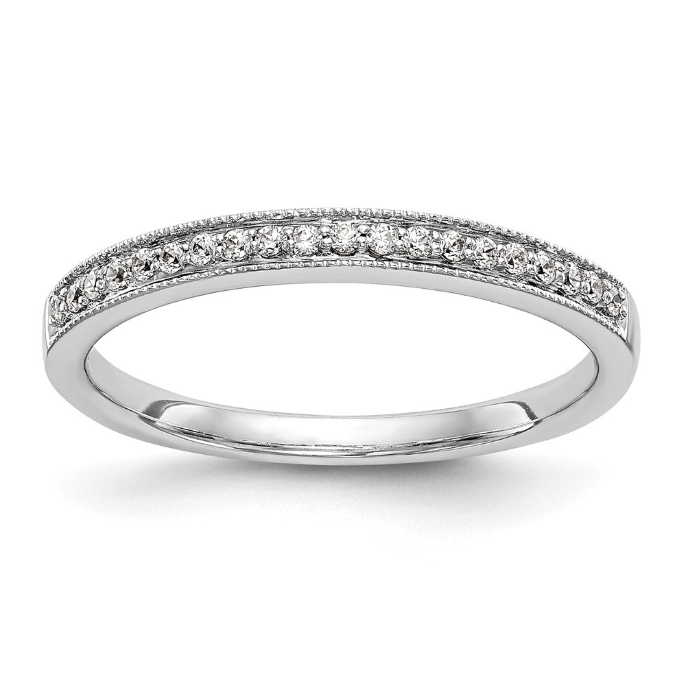 0.12ct. CZ Solid Real 14K White Gold Wedding Wedding Band Ring