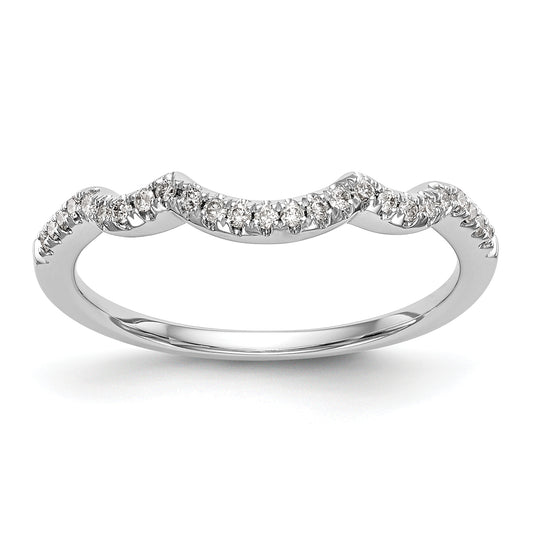 0.13ct. CZ Solid Real 14K White Gold Wedding Wedding Band Ring