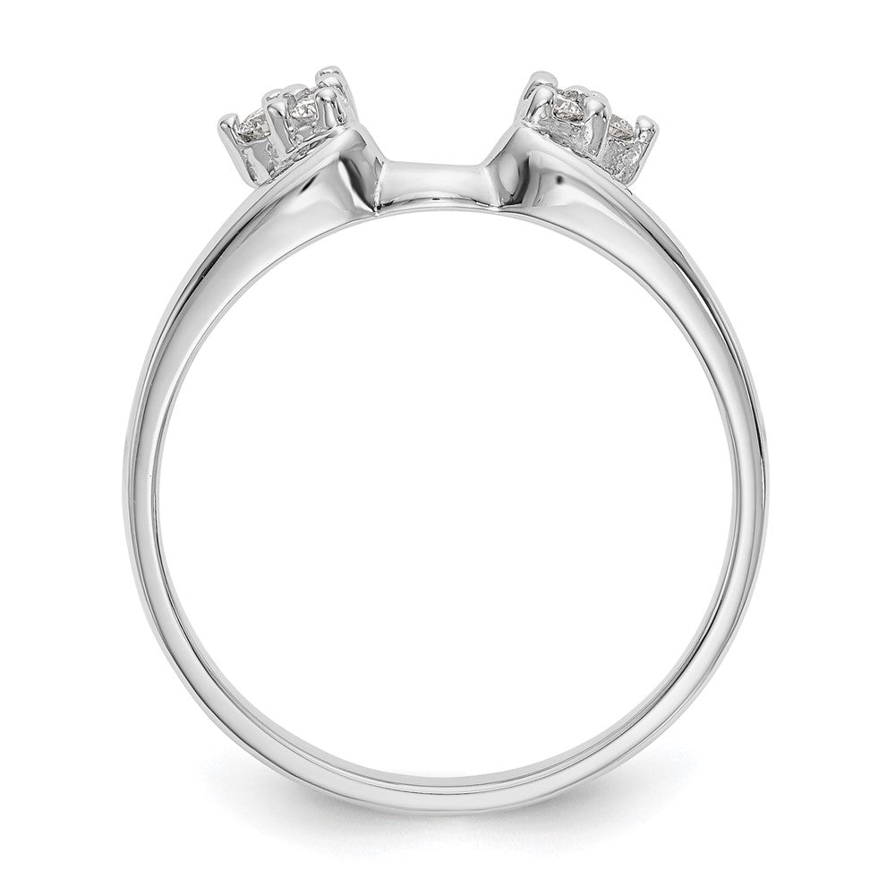 0.10ct. CZ Solid Real 14K White Gold WrapRing