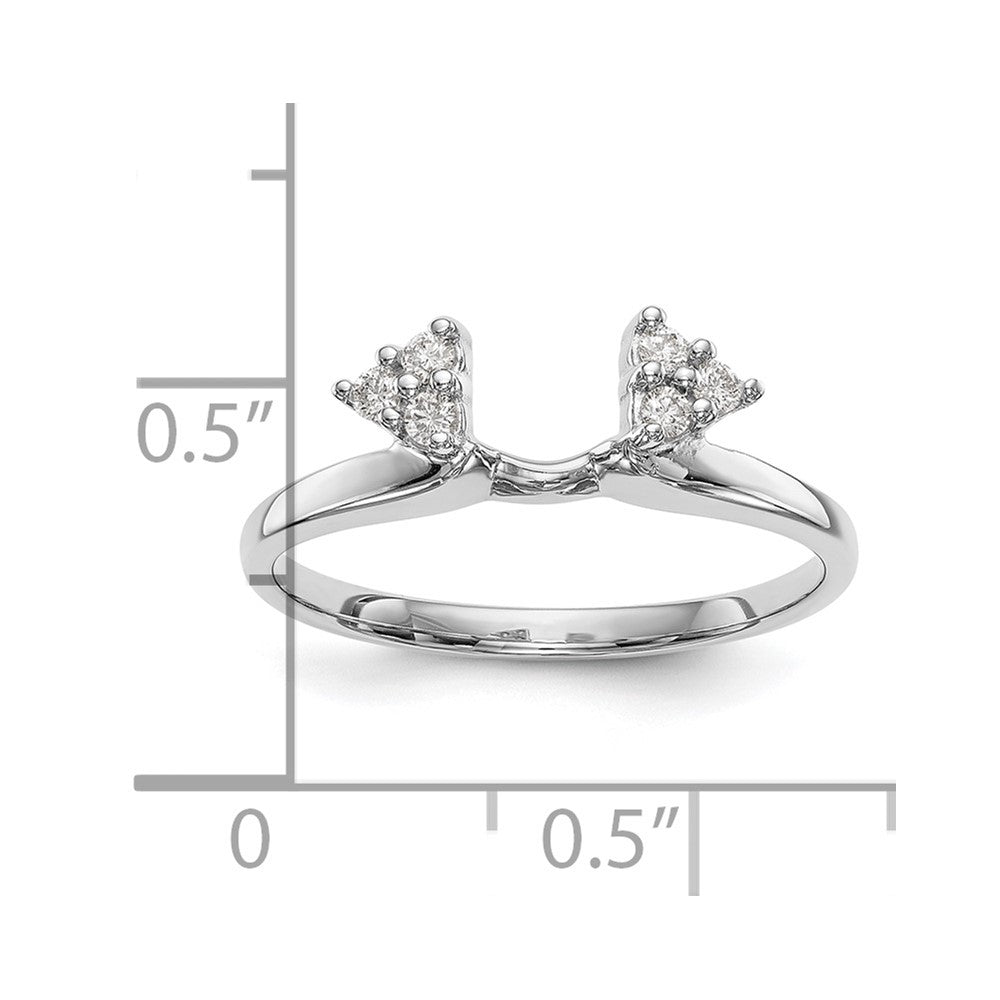 0.10ct. CZ Solid Real 14K White Gold WrapRing