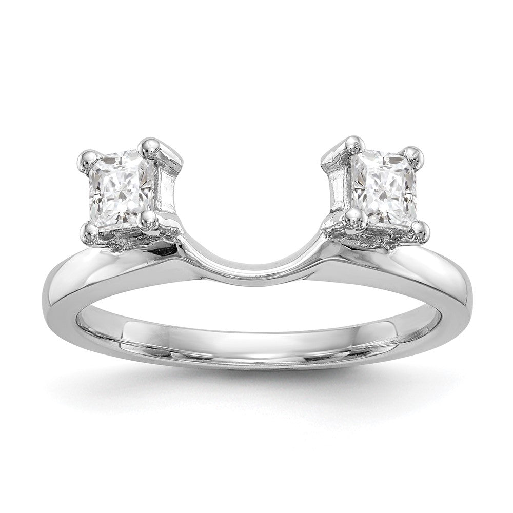 0.34ct. CZ Solid Real 14K White Gold WrapRing