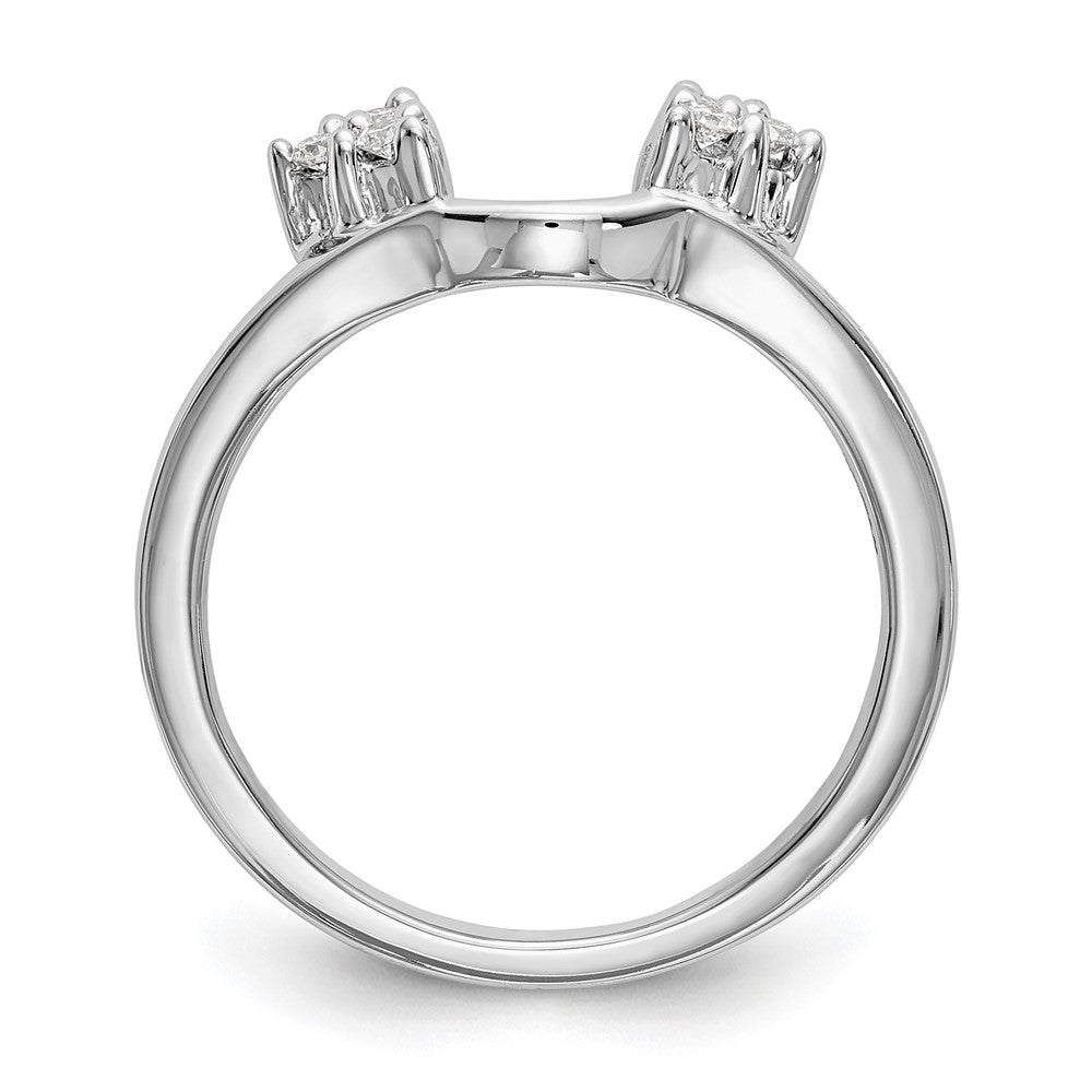 0.12ct. CZ Solid Real 14K White Gold WrapRing