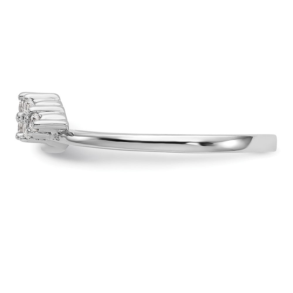 0.12ct. CZ Solid Real 14K White Gold WrapRing