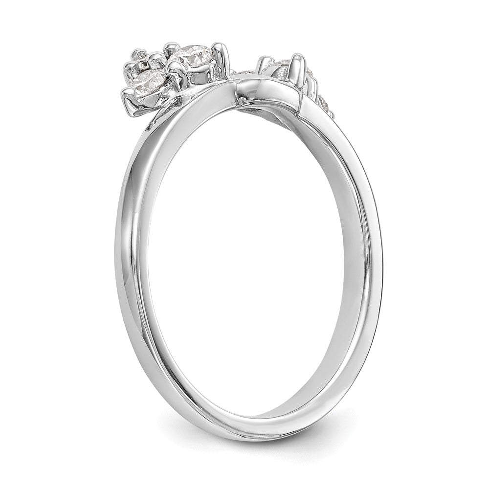 0.39ct. CZ Solid Real 14K White Gold WrapRing