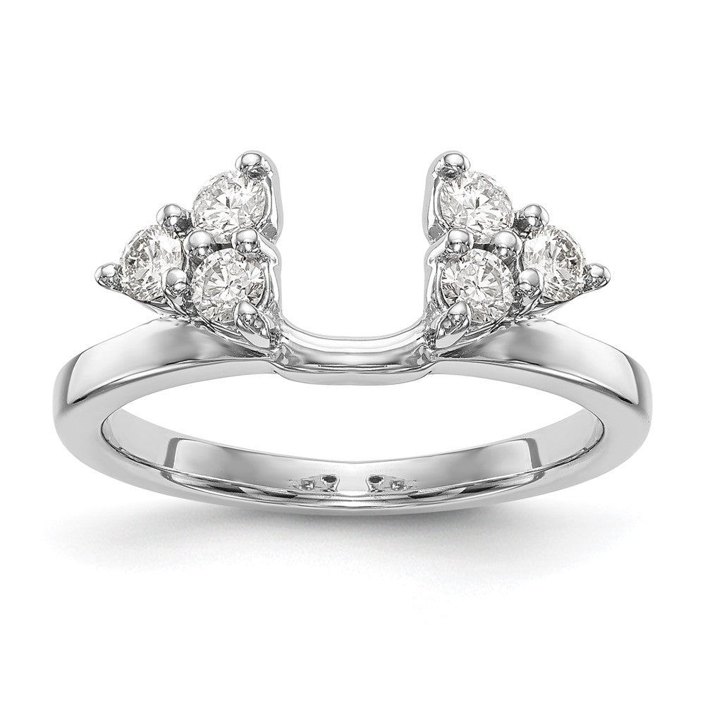 0.39ct. CZ Solid Real 14K White Gold WrapRing