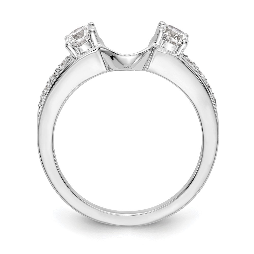 0.58ct. CZ Solid Real 14K White Gold WrapRing