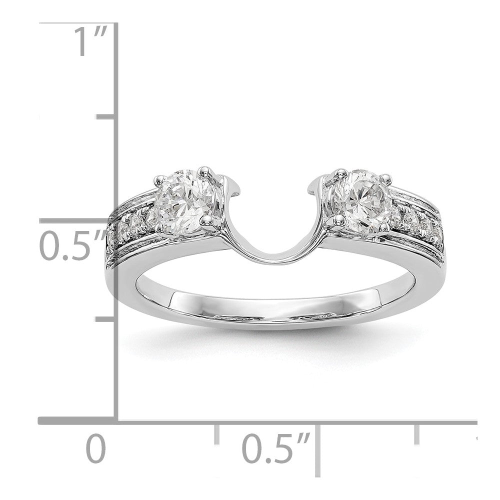 0.58ct. CZ Solid Real 14K White Gold WrapRing