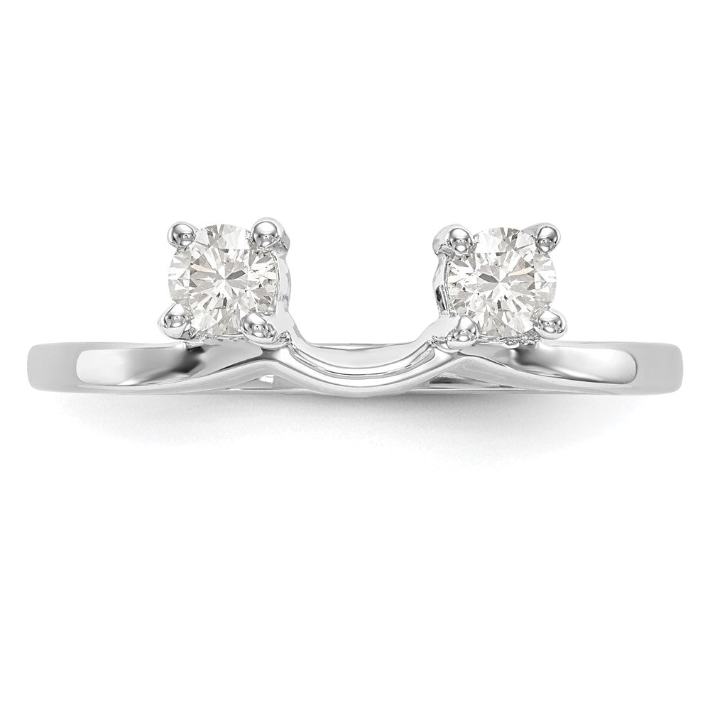 0.25ct. CZ Solid Real 14K White Gold WrapRing