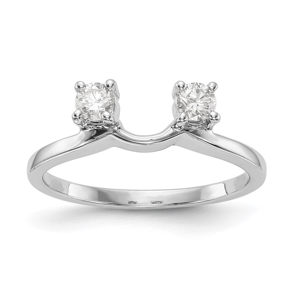 0.25ct. CZ Solid Real 14K White Gold WrapRing