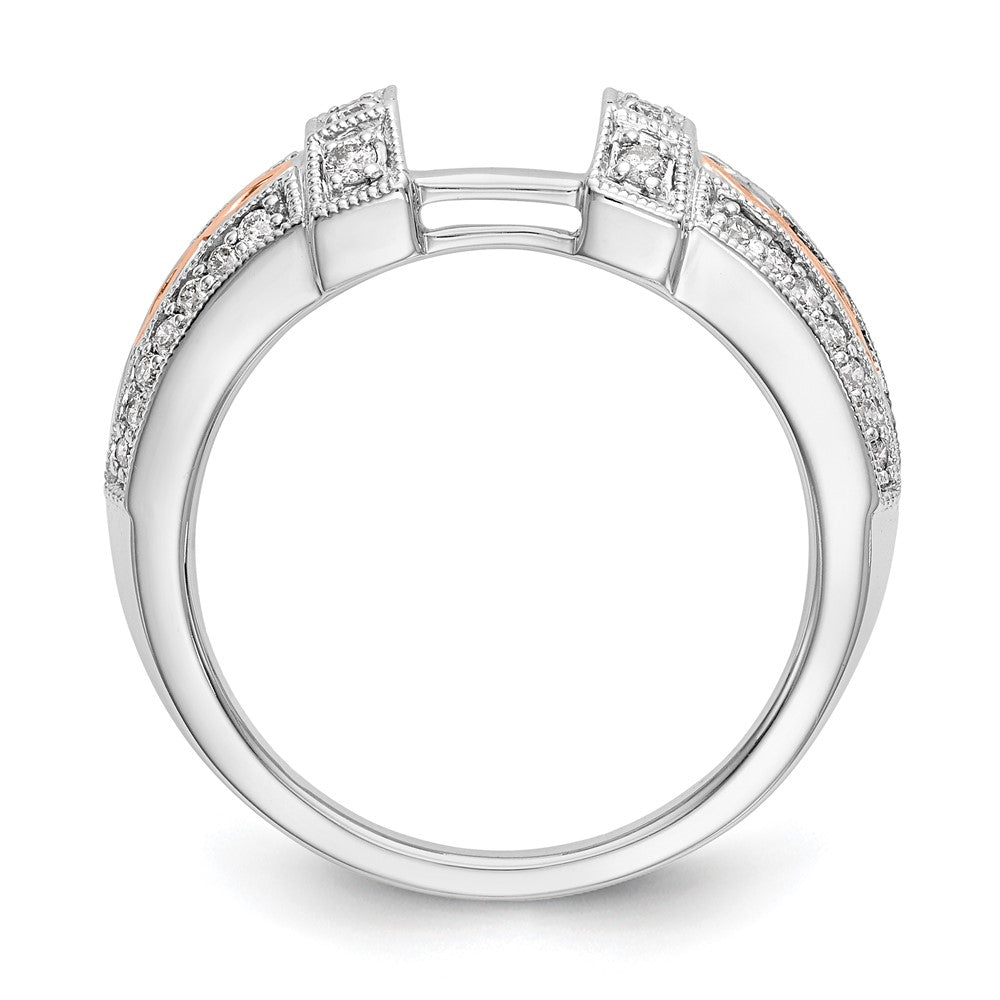 0.26ct. CZ Solid Real 14K White Gold & Rose Gold WrapRing