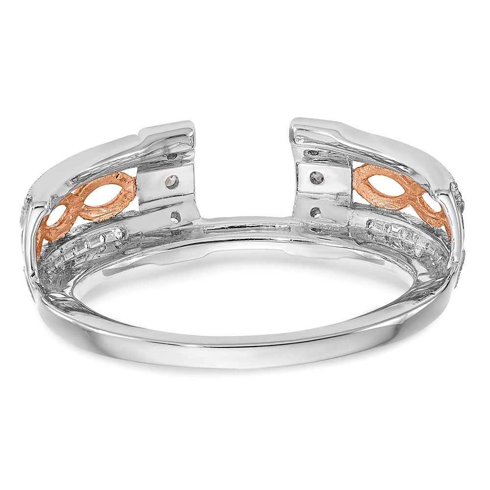 0.26ct. CZ Solid Real 14K White Gold & Rose Gold WrapRing