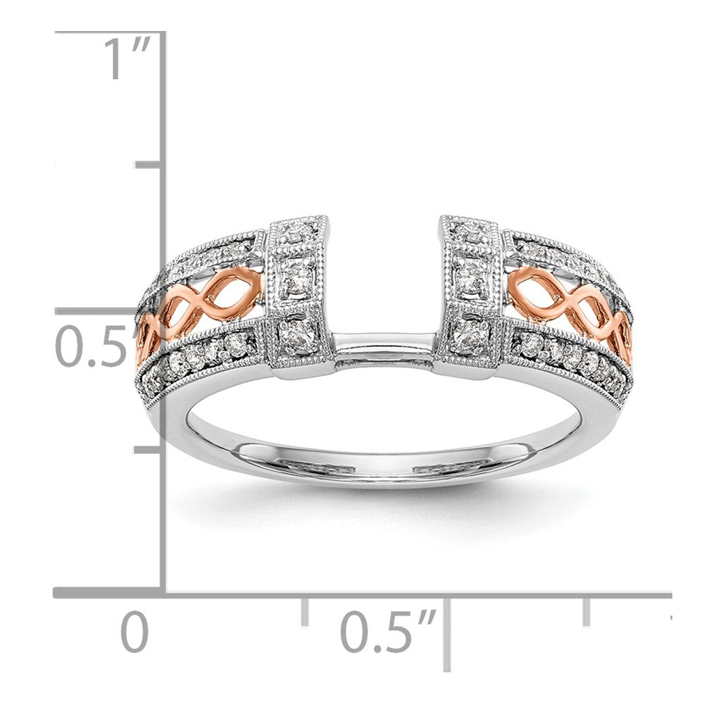 0.26ct. CZ Solid Real 14K White Gold & Rose Gold WrapRing