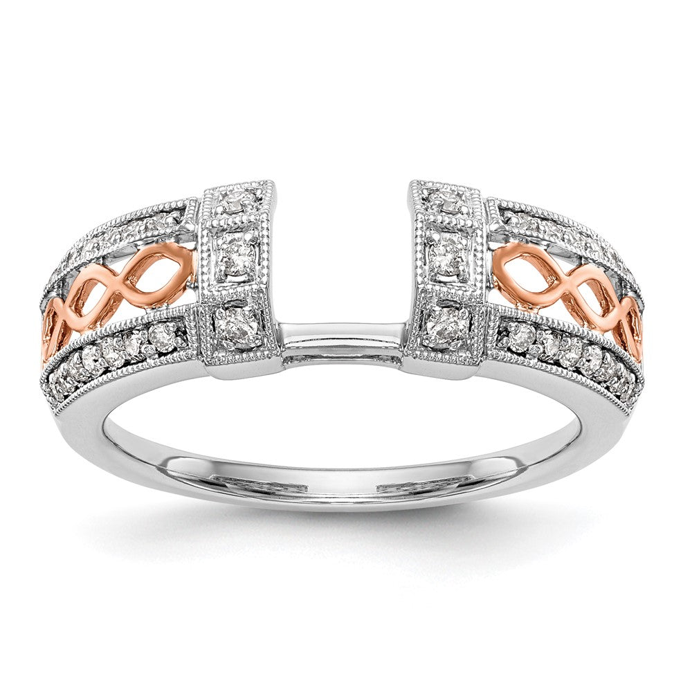 14K White Gold & Rose Gold Real Diamond Wrap