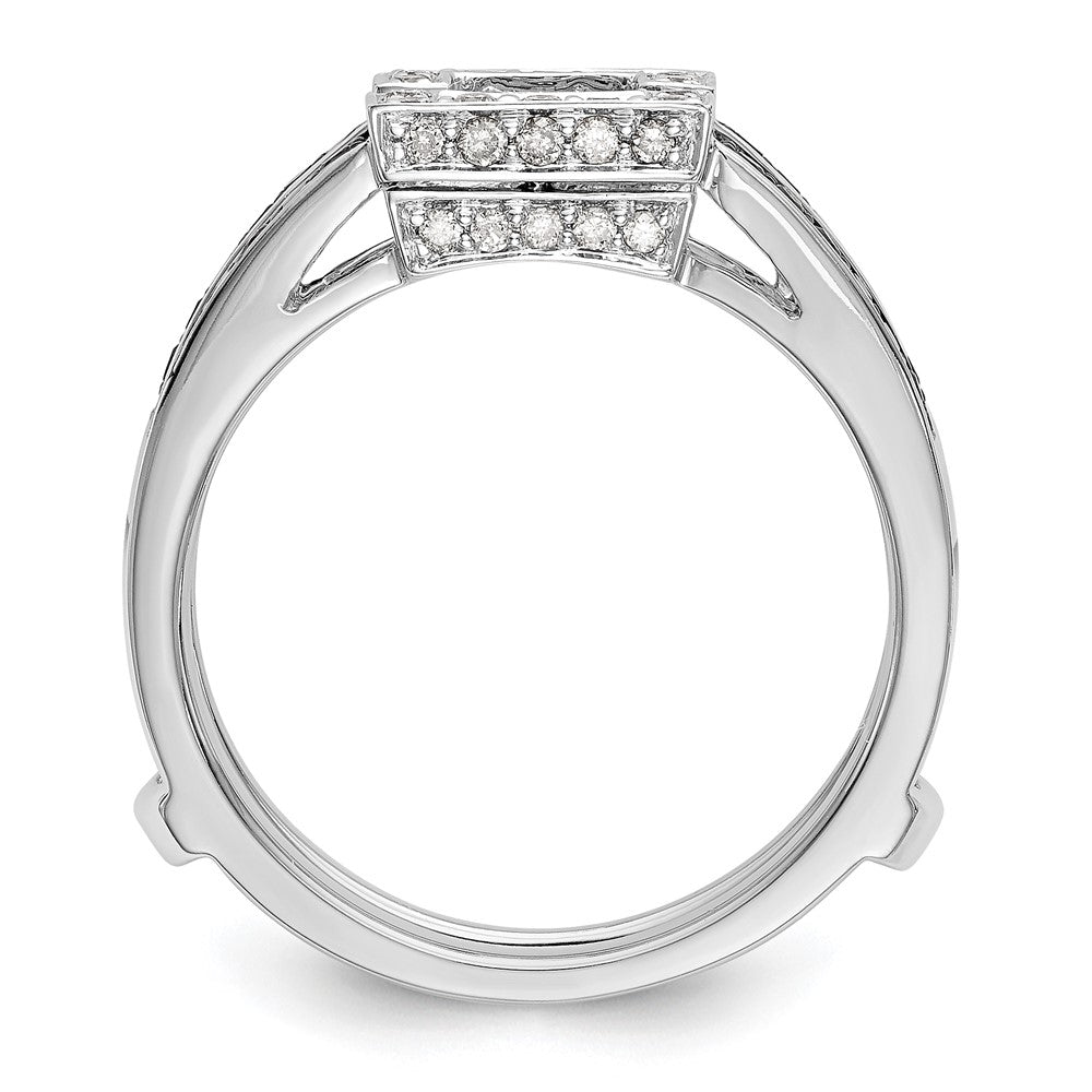 14K White Gold Black & White Real Diamond Guard